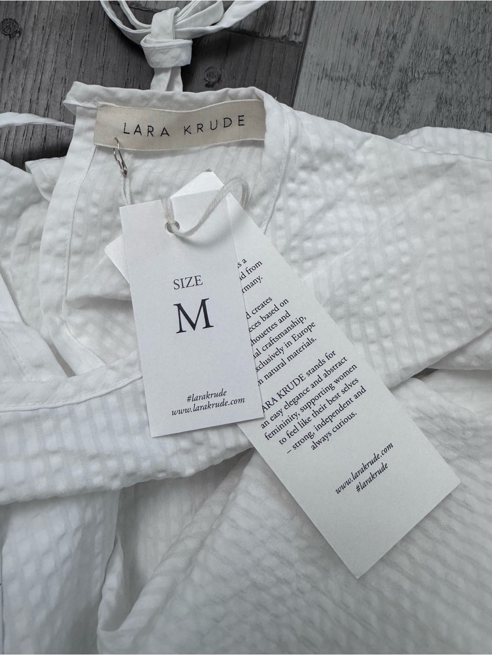 LARA KRUDE Millie Oversized Seersucker Lagenlook White Italian Cotton New NWT - Picture 9 of 12